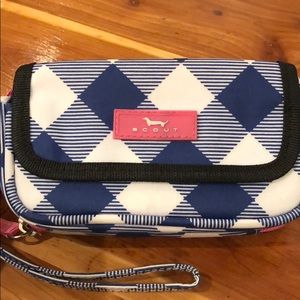 Scout Wristlet Wallet Blue and White